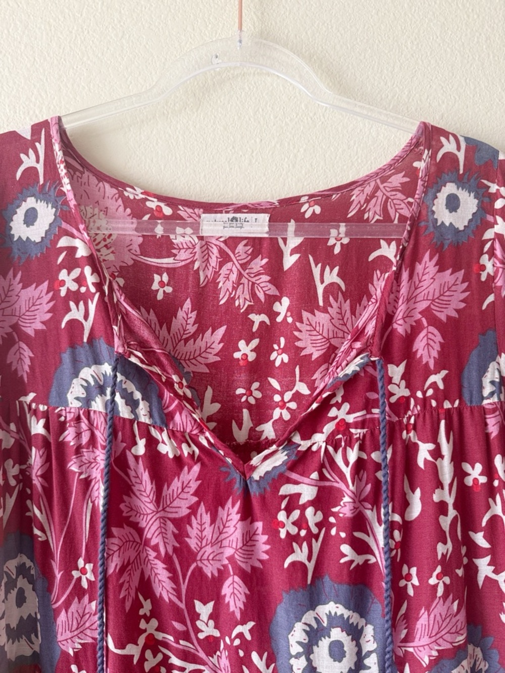 Natural Life Dara Maxi Dress Floral Medallion Boho Tiered Tassel Tie - Picture 5 of 10